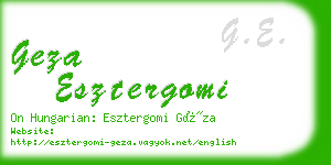 geza esztergomi business card